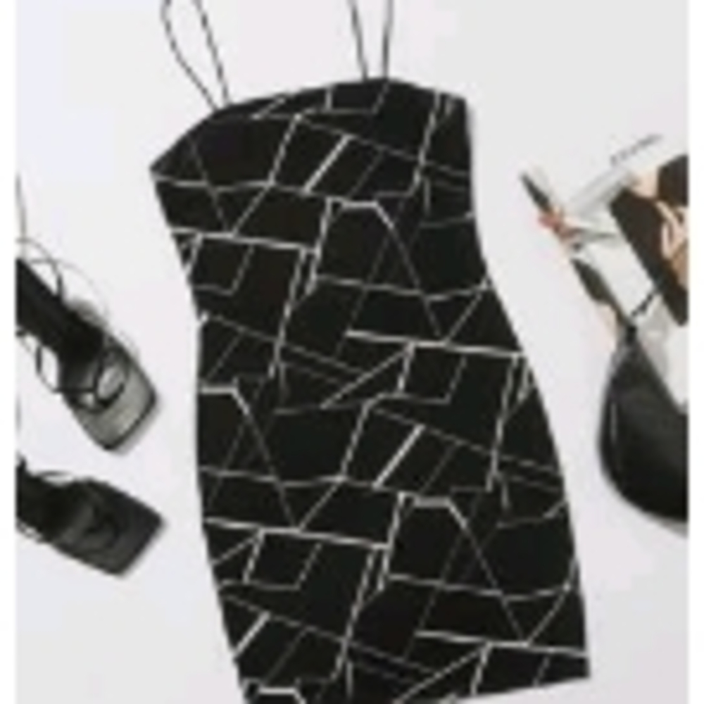 ~Final⭐~SHEIN Black and White Bodycon Mini Dress